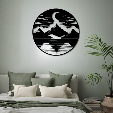 Mountain Lake Scenery Metal Wall Art