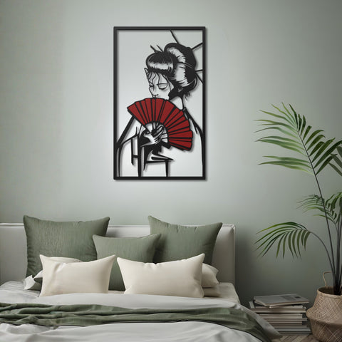 Geisha Girl Metal Wall Art
