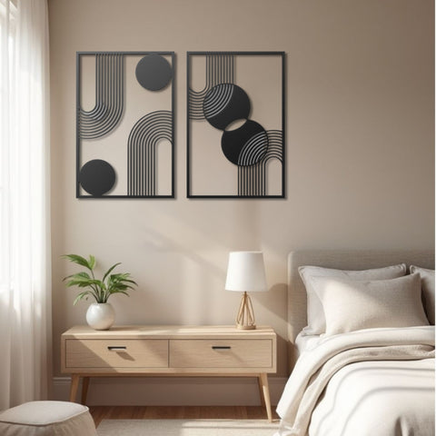 Minimalist Mid Century Modern Metal Wall Art