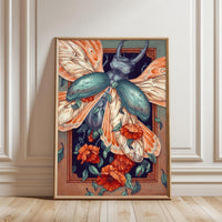 Beetle Floral Aesthetic Wall Décor Print