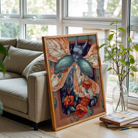 Beetle Floral Aesthetic Wall Décor Print