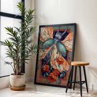 Beetle Floral Aesthetic Wall Décor Print