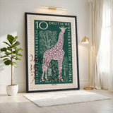 Berlin Giraffe Stamp Vintage Wall Art – Retro Postage Illustration