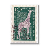Berlin Giraffe Stamp Vintage Wall Art – Retro Postage Illustration