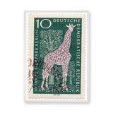Berlin Giraffe Stamp Vintage Wall Art – Retro Postage Illustration