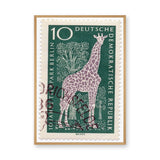 Berlin Giraffe Stamp Vintage Wall Art – Retro Postage Illustration