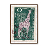 Berlin Giraffe Stamp Vintage Wall Art – Retro Postage Illustration