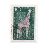 Berlin Giraffe Stamp Vintage Wall Art – Retro Postage Illustration