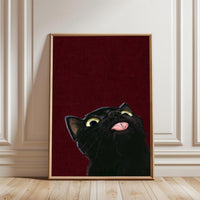 Black Cat Illustration Aesthetic Wall Décor Print