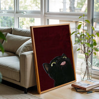Black Cat Illustration Aesthetic Wall Décor Print