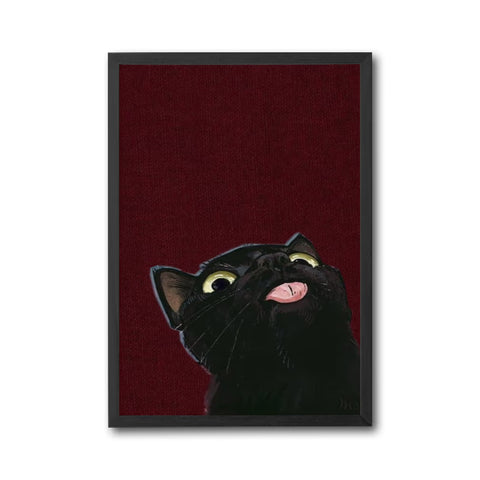 Black Cat Illustration Aesthetic Wall Décor Print