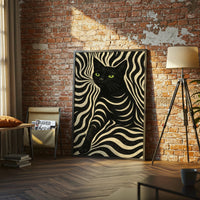 Black Cat Optical Illusion Aesthetic Print Wall Poster