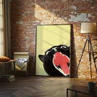 Black Cat Pop Art Print – Vibrant Minimal Feline Wall Décor