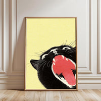 Black Cat Pop Art Print – Vibrant Minimal Feline Wall Décor