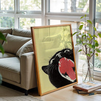 Black Cat Pop Art Print – Vibrant Minimal Feline Wall Décor
