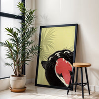 Black Cat Pop Art Print – Vibrant Minimal Feline Wall Décor