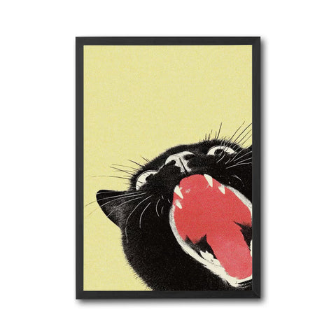 Black Cat Pop Art Print – Vibrant Minimal Feline Wall Décor