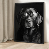 Black Dog Glasses Portrait Modern Wall Art – Eclectic Animal Photography