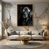 Black Dog Glasses Portrait Modern Wall Art – Eclectic Animal Photography
