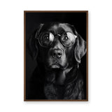Black Dog Glasses Portrait Modern Wall Art – Eclectic Animal Photography