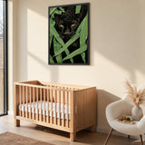 Black Panther Botanical Wall Art – Jungle Leaves Animal Print