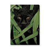 Black Panther Botanical Wall Art – Jungle Leaves Animal Print