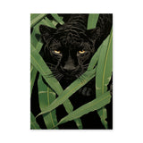 Black Panther Botanical Wall Art – Jungle Leaves Animal Print