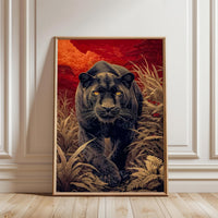 Black Panther Jungle Wall Décor Poster – Aesthetic Wildlife Canvas Print