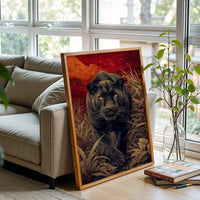 Black Panther Jungle Wall Décor Poster – Aesthetic Wildlife Canvas Print