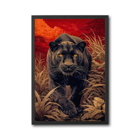 Black Panther Jungle Wall Décor Poster – Aesthetic Wildlife Canvas Print