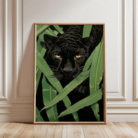 Black Panther Jungle Wall Print Wall Poster – Aesthetic Wildlife Print for Home Decor
