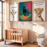 Black Panther Modern Wall Art – Glowing Eyes in Vibrant Jungle