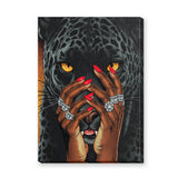 Black Panther Pop Art Wall Art – Jeweled Hands and Red Nails Portrait
