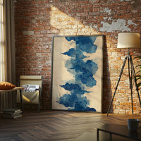 Blue Expressive Clouds Home Art – Aesthetic Cloud Wall Poster for Contemporary Home Decor