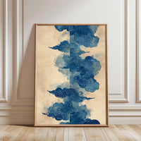 Blue Expressive Clouds Home Art – Aesthetic Cloud Wall Poster for Contemporary Home Decor