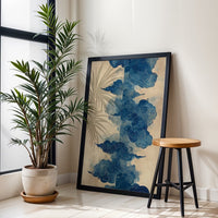 Blue Expressive Clouds Home Art – Aesthetic Cloud Wall Poster for Contemporary Home Decor