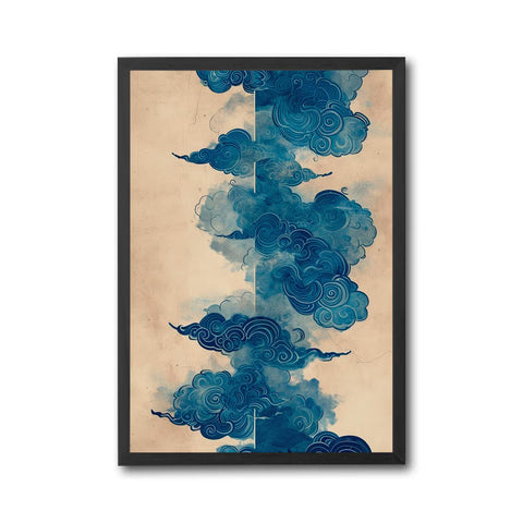 Blue Expressive Clouds Home Art – Aesthetic Cloud Wall Poster for Contemporary Home Decor