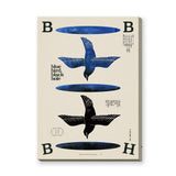 Blue Bird Typography Japandi Wall Art – Minimal Black Hole Art Print