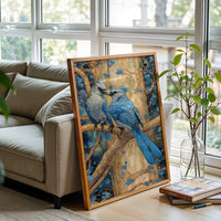 Blue Birds on Tree Aesthetic Wall Print Décor Poster Print