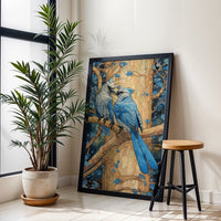 Blue Birds on Tree Aesthetic Wall Print Décor Poster Print