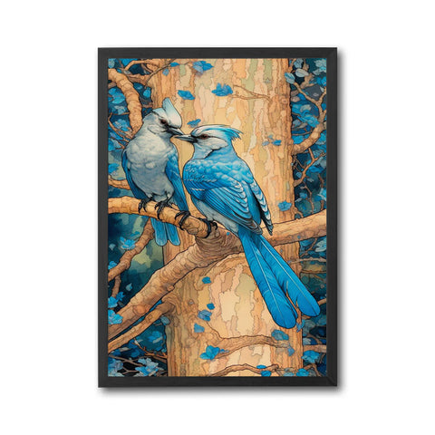 Blue Birds on Tree Aesthetic Wall Print Décor Poster Print
