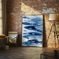 Blue Fish Illustration Aesthetic Wall Décor Poster Print