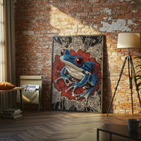 Blue Frog Pop Art Décor Poster – Vibrant Contemporary Home Wall Print