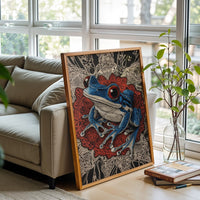 Blue Frog Pop Art Décor Poster – Vibrant Contemporary Home Wall Print