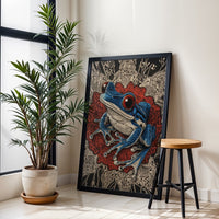 Blue Frog Pop Art Décor Poster – Vibrant Contemporary Home Wall Print