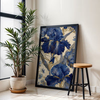 Blue Iris Flower Wall Décor | Aesthetic Botanical Décor Poster for Home Decor