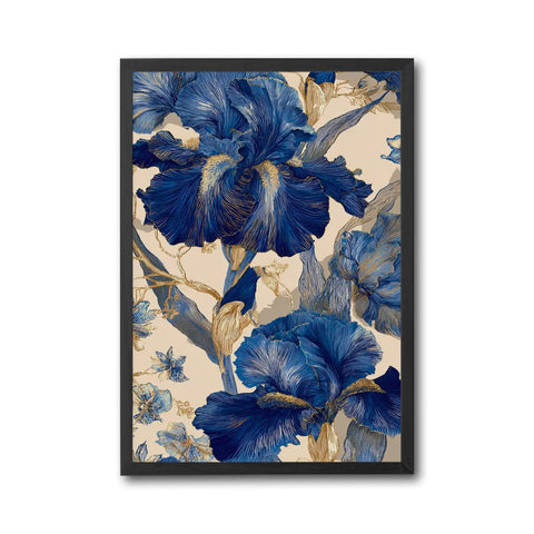 Blue Iris Flower Wall Décor | Aesthetic Botanical Décor Poster for Home Decor