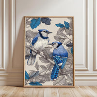Blue Jays Illustration Aesthetic Home Art Décor Poster Print