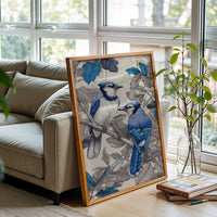 Blue Jays Illustration Aesthetic Home Art Décor Poster Print