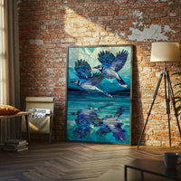 Blue Jays Stained Glass Style Wall Poster
